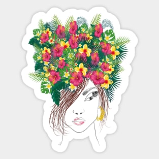 Beautiful strong floral women Sticker